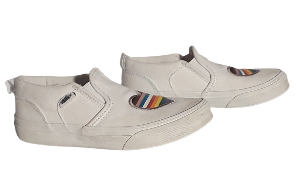 Vans Asher Rainbow glitter heart slip on sneakers - Picture 2 of 8